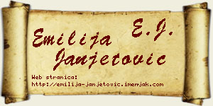 Emilija Janjetović vizit kartica